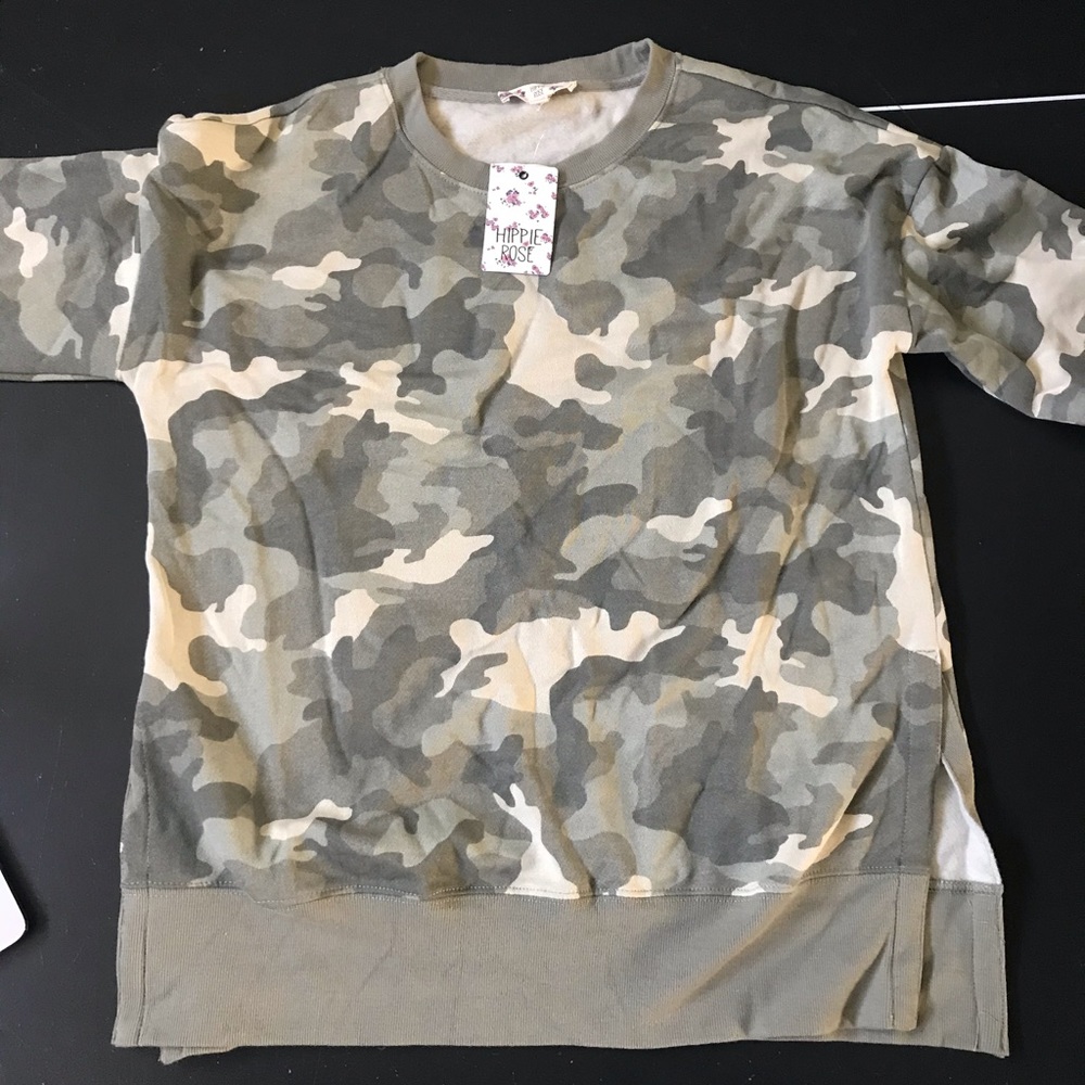 hippie rose camo sweatshirt